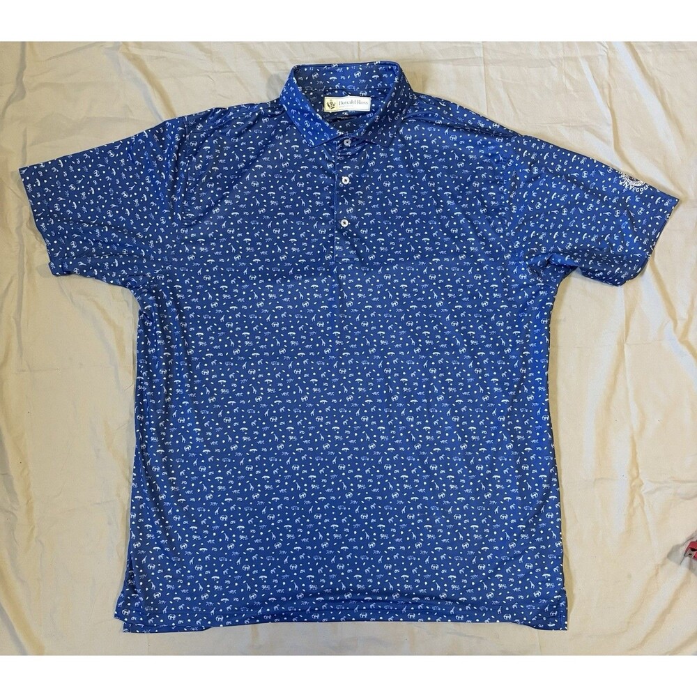 Donald Ross Sportswear Safari Animal Print Polo Shirt Performance Men’s Size XL